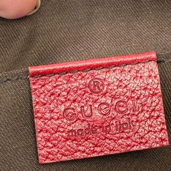 Gucci Sherry Web Bow Khaki Gg Monogram Canvas Wristlet Bag - Picture 11 of 12